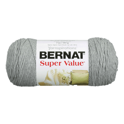 Bernat Super Value Yarn is now sold at RQC Supply Canada located in Woodstock, Ontario, shown in Soft Grey colour