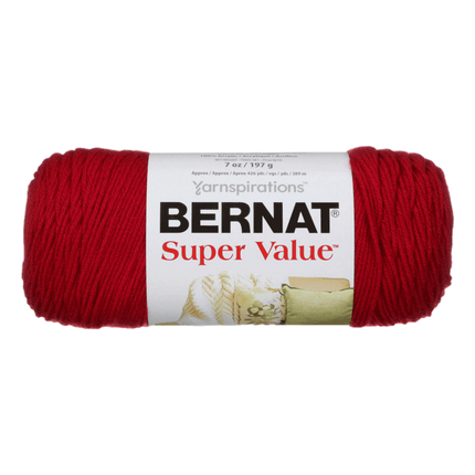 Bernat Super Value Yarn is now sold at RQC Supply Canada located in Woodstock, Ontario, shown in Cherry Red colour