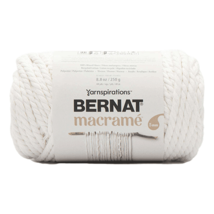 Bernat Macrame 250 Gram Yarn sold by RQC Supply Canada located in Woodstock, Ontario showing Natural colour