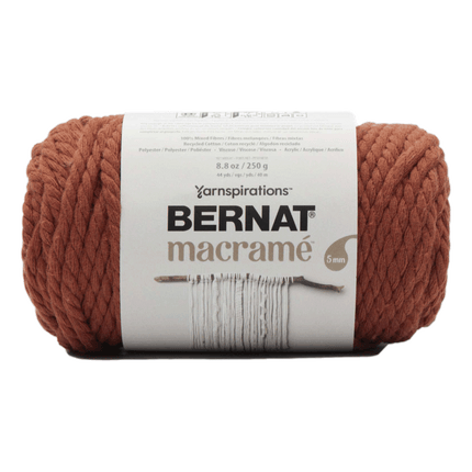 Bernat Macrame 250 Gram Yarn sold by RQC Supply Canada located in Woodstock, Ontario showing Burnt Orange colour