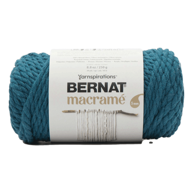 Bernat Macrame 250 Gram Yarn sold by RQC Supply Canada located in Woodstock, Ontario showing Teal colour