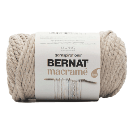 Bernat Macrame 250 Gram Yarn sold by RQC Supply Canada located in Woodstock, Ontario showing Taupe colour