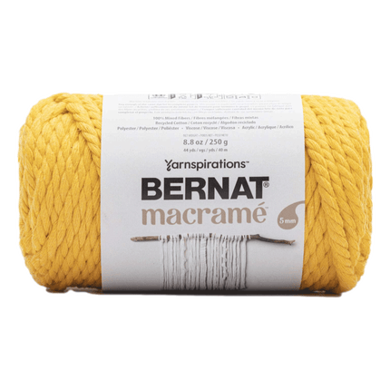 Bernat Macrame 250 Gram Yarn sold by RQC Supply Canada located in Woodstock, Ontario showing Sunshine colour