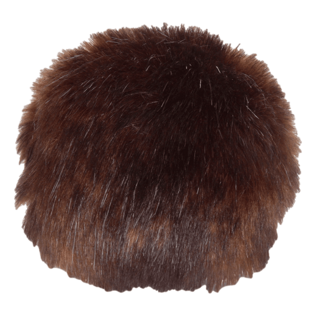 Bernat Faux Fur Pom Pom sold by RQC Supply Canada located in Woodstock, Ontario showing Brown Muskrat colour.