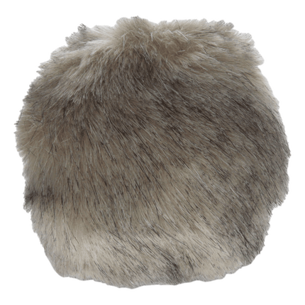 Bernat Faux Fur Pom Pom sold by RQC Supply Canada located in Woodstock, Ontario showing Grey Lynx. Gray Lynx