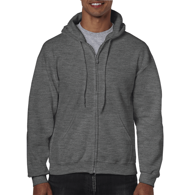 18600 Adult Full Zip Hoodie - Unisex Hooded Sweatshirt - Gildan 50/50