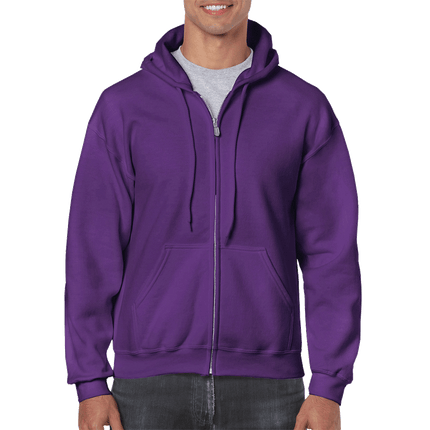 18600 Adult Full Zip Hoodie - Unisex Hooded Sweatshirt - Gildan 50/50