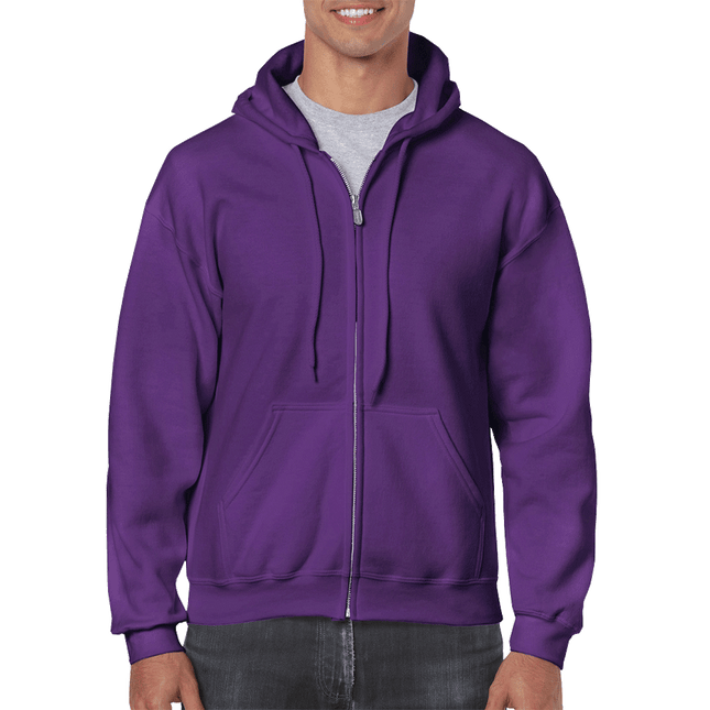 18600 Adult Full Zip Hoodie - Unisex Hooded Sweatshirt - Gildan 50/50