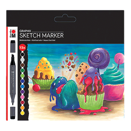 Graphic Sketch Markers by Marabu sold by RQC Supply Canada an arts and craft store located  in Woodstock, Ontario
