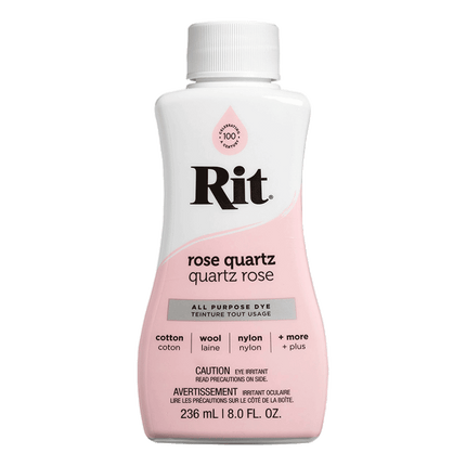 RIT All Purpose Liquid Fabric Dye sold by RQC Supply Canada located in Woodstock, Ontario shown in rose quartz colour