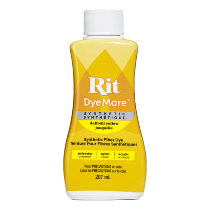 RIT Dyemore Polyester Liquid Dye sold by RQC Supply Canada located in Woodstock, Ontario shown in daffodil yellow colour
