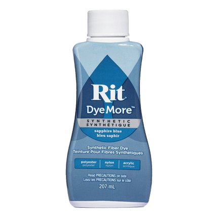 RIT Dyemore Polyester Liquid Dye sold by RQC Supply Canada located in Woodstock, Ontario shown in Sapphire Blue Colour
