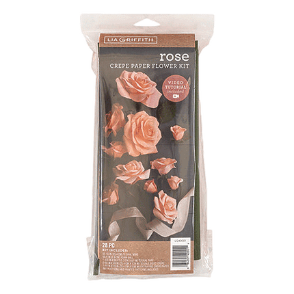 Crepe Paper Rose Flower Kit