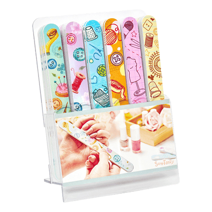 Sewing Pattern Printed Nail Files/Emery Board sold by RQC Supply Canada a craft store in Woodstock, Ontario