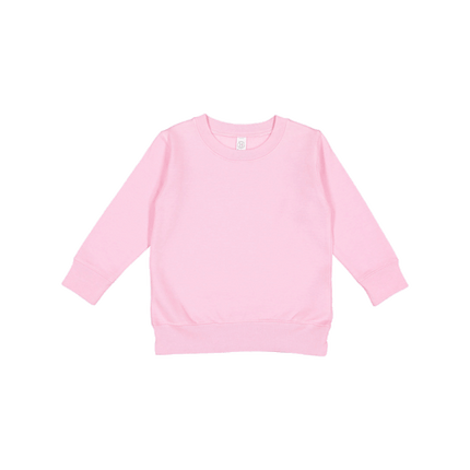3117 Toddler Crewneck Sweatshirt from Rabbit Skins. Pink colour shown, sold by RQC Supply Canada.