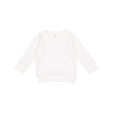 3117 Toddler Crewneck Sweatshirt from Rabbit Skins. White colour shown, sold by RQC Supply Canada.