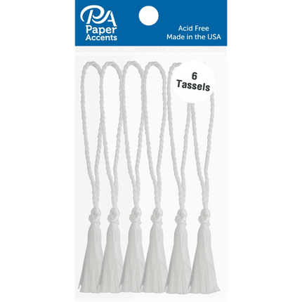 White Bookmark Tassels sold by RQC Supply Canada an arts and craft store located in Woodstock, Ontario