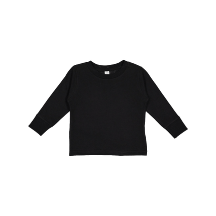 3311 Toddler Long Sleeve Cotton Jersey T-shirt from Rabbit Skins. Shown in Black colour sold by RQC Supply Canada.