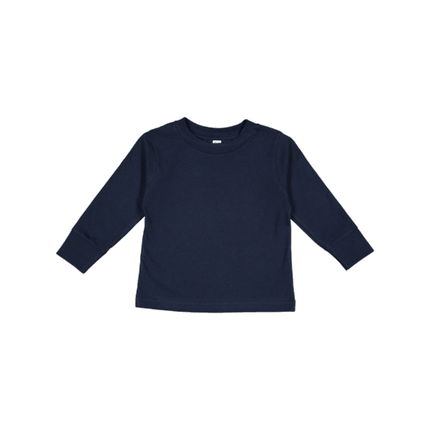 3311 Toddler Long Sleeve Cotton Jersey T-shirt from Rabbit Skins. Shown in Navy colour sold by RQC Supply Canada.