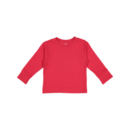 3311 Toddler Long Sleeve Cotton Jersey T-shirt from Rabbit Skins. Shown in Red colour sold by RQC Supply Canada.