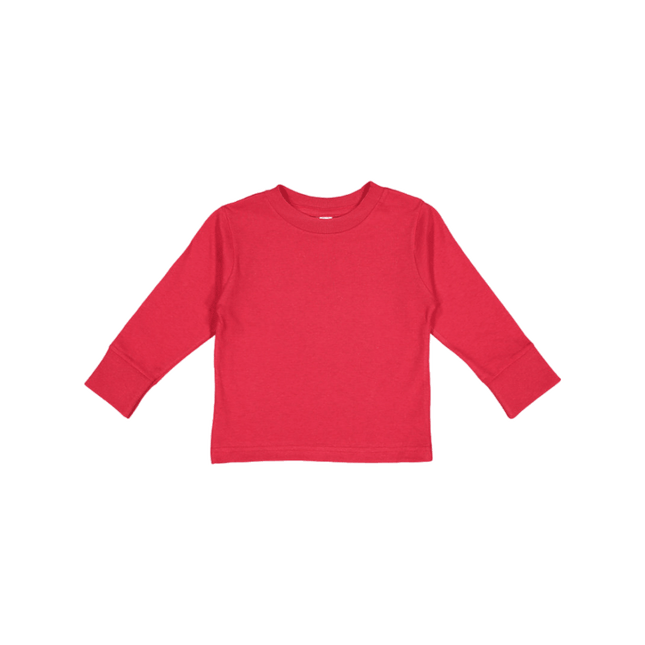 3311 Toddler Long Sleeve Cotton Jersey T-shirt from Rabbit Skins. Shown in Red colour sold by RQC Supply Canada.