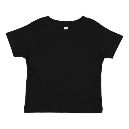3322 Infant Fine Jersey Short Sleeve T-Shirt by Rabbit Skins, shown in Black. Sold by RQC Supply Canada.