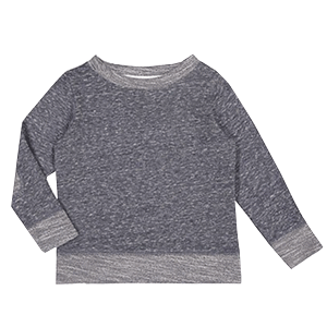 3379 Toddler Harborside Melange French Terry Crewneck with Elbow Patches - Rabbit Skins