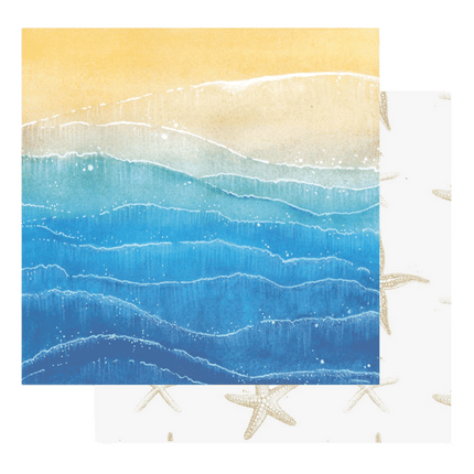 Painted Waves Paper House double sided scrapbooking paper sold by RQC Supply Canada an arts and craft store located in Woodstock, Ontario