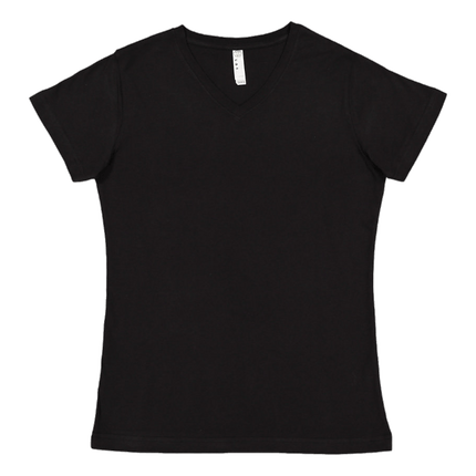 3507 Lat Ladies Cotton Black V Neck sold by RQC Supply Canada