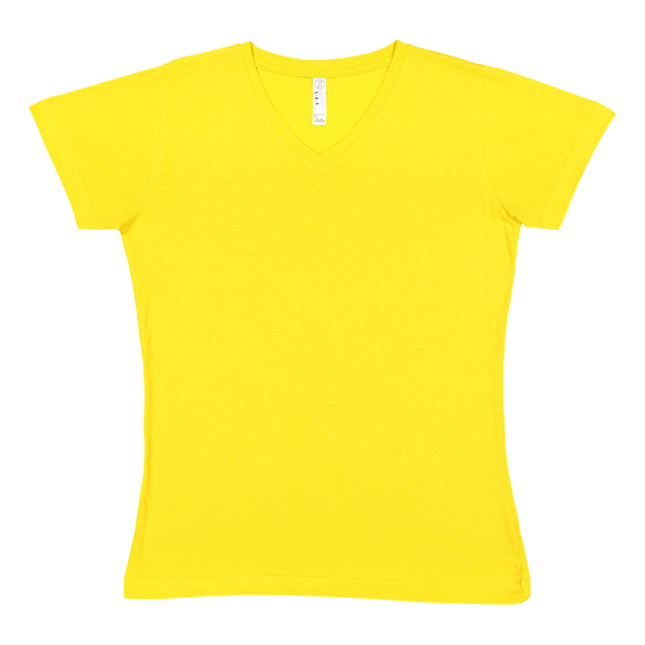3507 Lat Ladies Cotton Yellow V Neck sold by RQC Supply Canada