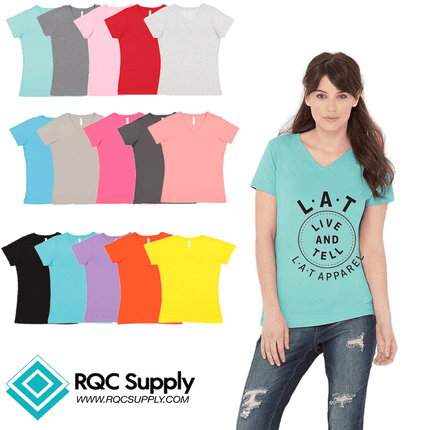 3507 Ladies Cotton V neck Tshirts sold by RQC Supply Canada