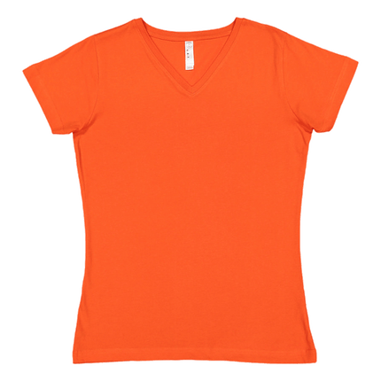 3507 Lat Ladies Orange Cotton V Neck sold by RQC Supply Canada