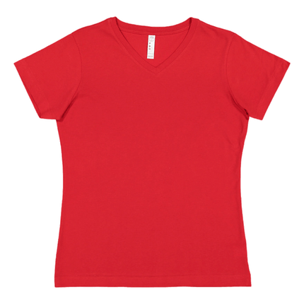 3507 Lat Ladies Cotton Red V Neck sold by RQC Supply Canada