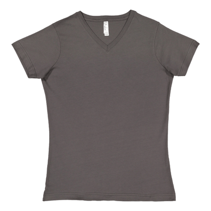 3507 Lat Ladies Cotton Charcoal V Neck sold by RQC Supply Canada