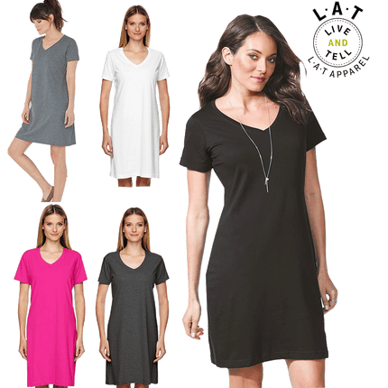 3522 Ladies V-Neck Cover Up - L.A.T