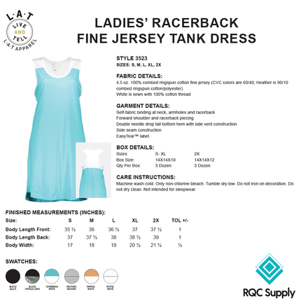 Racerback Tank top Dress sold by RQC Supply Canada
