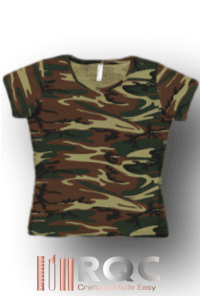 Woodland Camo Ladies Crew Neck Short Sleeve T-shirt Code 5 - 3665