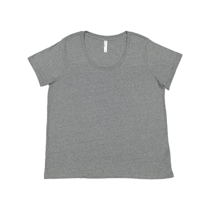 LAT  Ladies Curvy Scoop Neck Tee sold by RQC Supply Canada. Graphite Heather colour shown here.