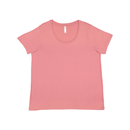 LAT  Ladies Curvy Scoop Neck Tee sold by RQC Supply Canada. Mauve colour shown here.
