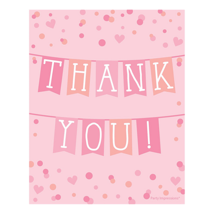 It's a Girl Thank you card sold by RQC Supply Canada located in Woodstock, Ontario