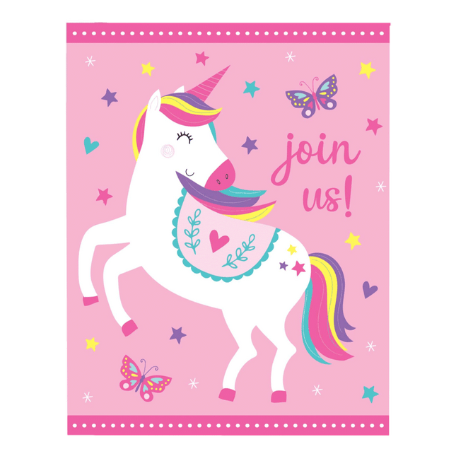 Unicorn Birthday Party Invitations sold by RQC Supply Canada located in Woodstock, Ontario