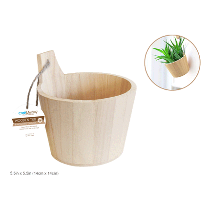 5.5" x 5.5" Tub Natural with Jute Cord by Wood Craft. Sold by RQC Supply Canada.