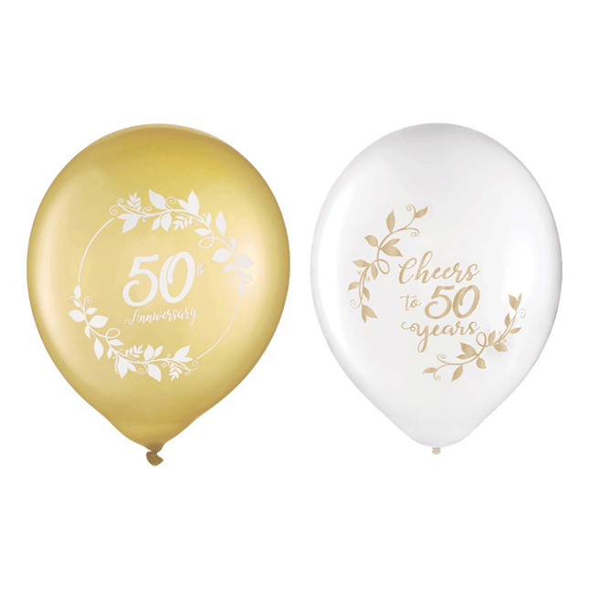 Happy 50th Anniversary Balloons sold by RQC Supply Canada located in Woodstock, Ontario