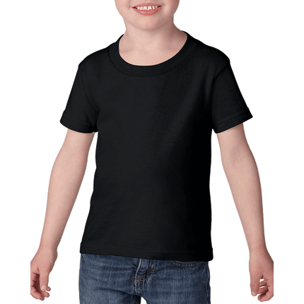 510P Heavy Cotton Toddler Short Sleeve T-Shirt by Gildan. Shown in Black, sold by RQC Supply Canada.