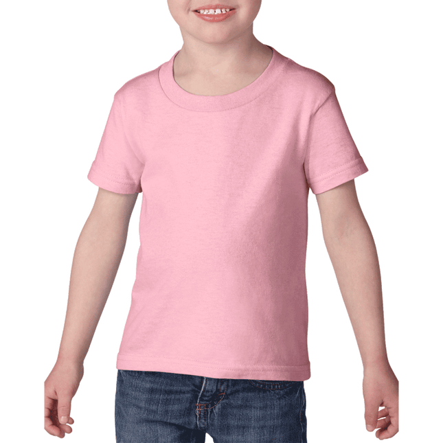 510P Heavy Cotton Toddler Short Sleeve T-Shirt by Gildan. Shown in Light Pink, sold by RQC Supply Canada.