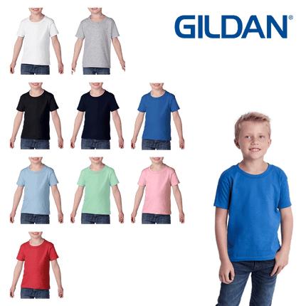 510P Heavy Cotton Toddler Short Sleeve T-Shirt by Gildan. Shown in all available colours, sold by RQC Supply Canada.