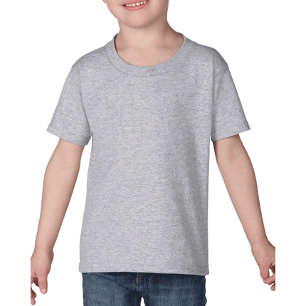 510P Heavy Cotton Toddler Short Sleeve T-Shirt by Gildan. Shown in Sport Grey, sold by RQC Supply Canada.