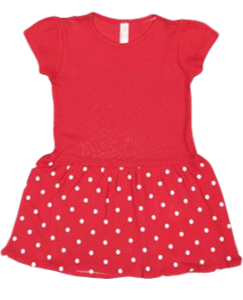 5323 Red Polka Dot Infant/Toddler Rabbit Skins Dress RQC Supply Canada