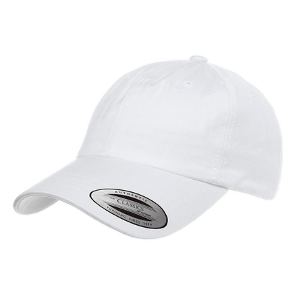 Low Profile Baseball Hats sold by RQC Supply Canada located in Woodstock Ontario shown in White colour