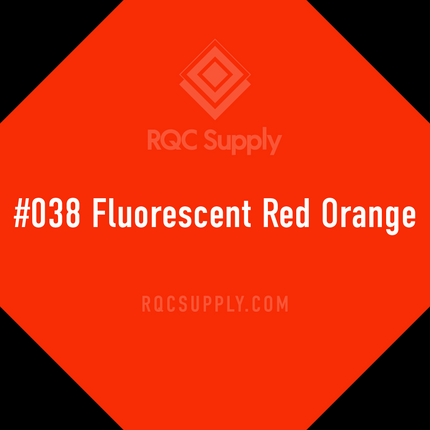 6510 Oracal Fluorescent Adhesive Vinyl. Shown in Fluorescent Red Orange #038, sold by RQC Supply Canada.